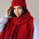 Шарф в'язаний теплий  червоний