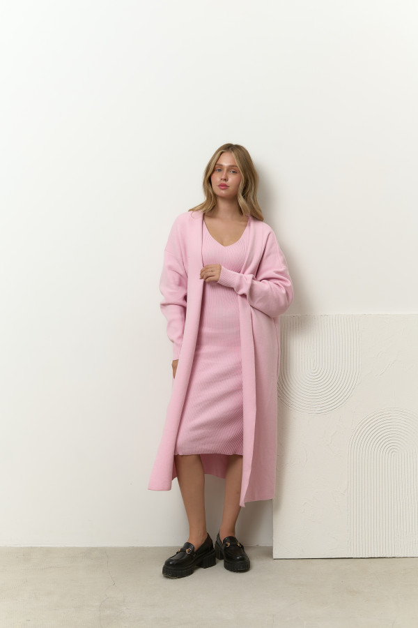 Набір з сукні та кардигану рожевий