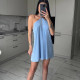 Шовкова міні сукня блакитна