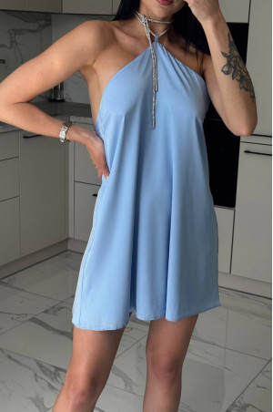 Шовкова міні сукня блакитна