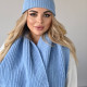 Шарф в'язаний теплий  блакитний