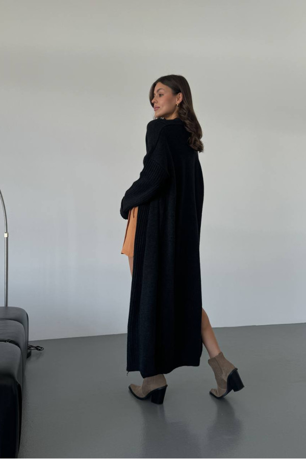 Довгий кардиган чорний 