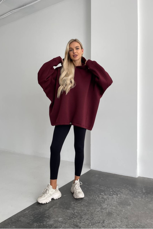 Худі базовий оверсайз бордо