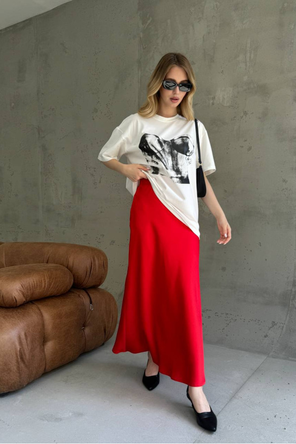 Спідниця міді червона