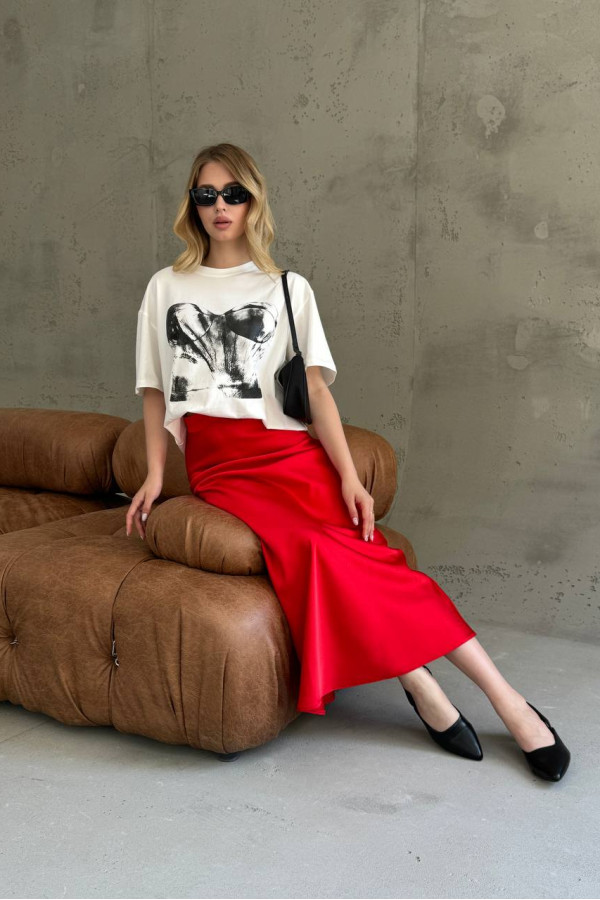 Спідниця міді червона