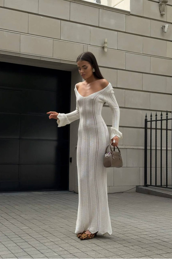 Пляжна сукня молочна максі