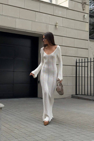 Пляжна сукня молочна максі