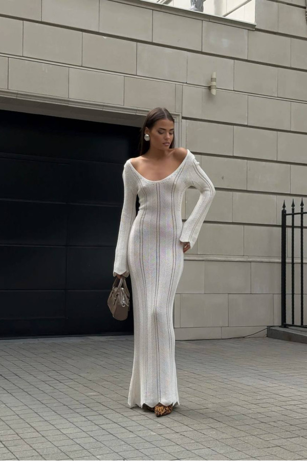 Пляжна сукня молочна максі