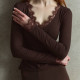 Лонг з мереживом шоколадного кольору
