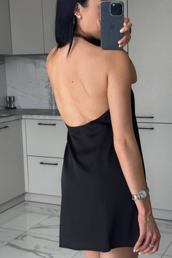 Шовкова міні сукня чорна