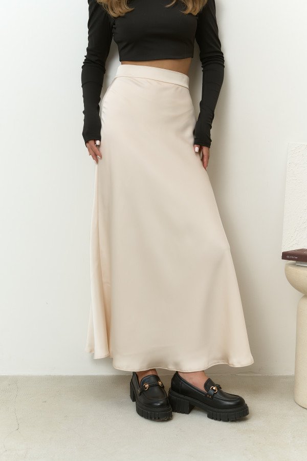 Спідниця міді світло бежева