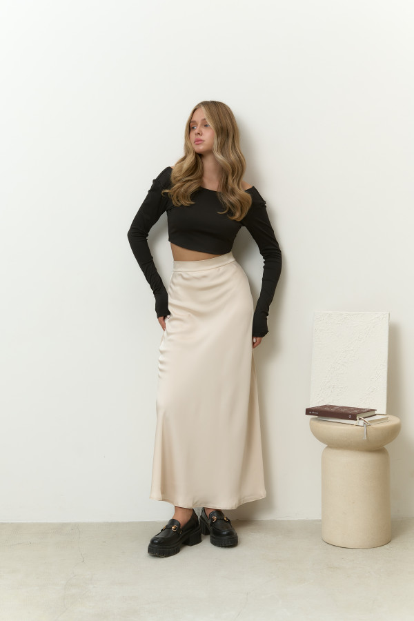 Спідниця міді світло бежева