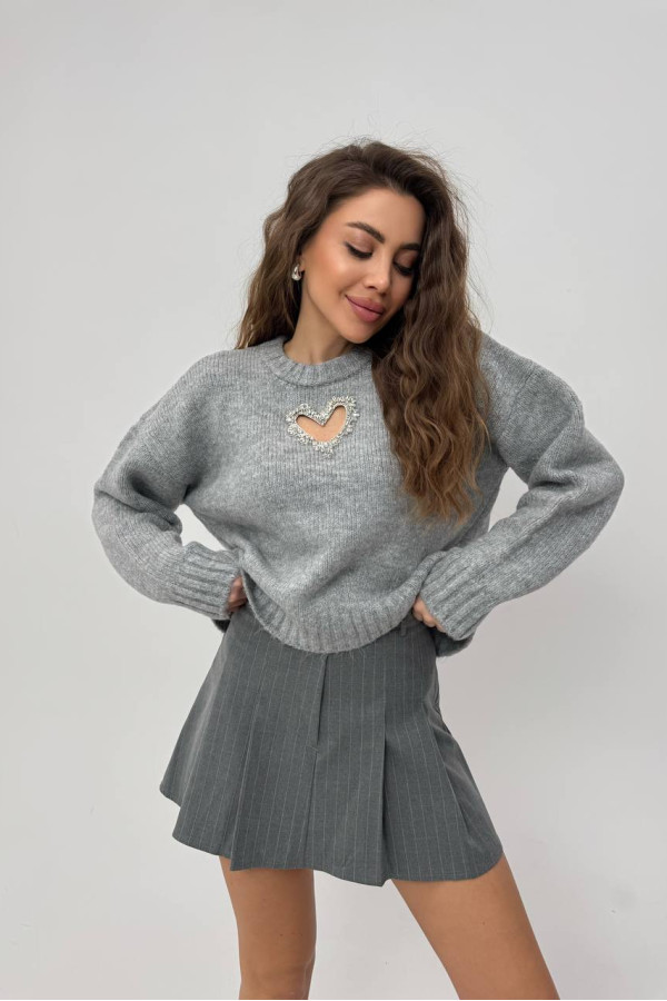 Светр Серце сірий