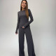 Стильний костюм з вільними штанами графітовий