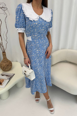 Легка блакитна сукня в квітковий принт 