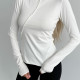 Лонг зі швами молочний з довгим рукавом 