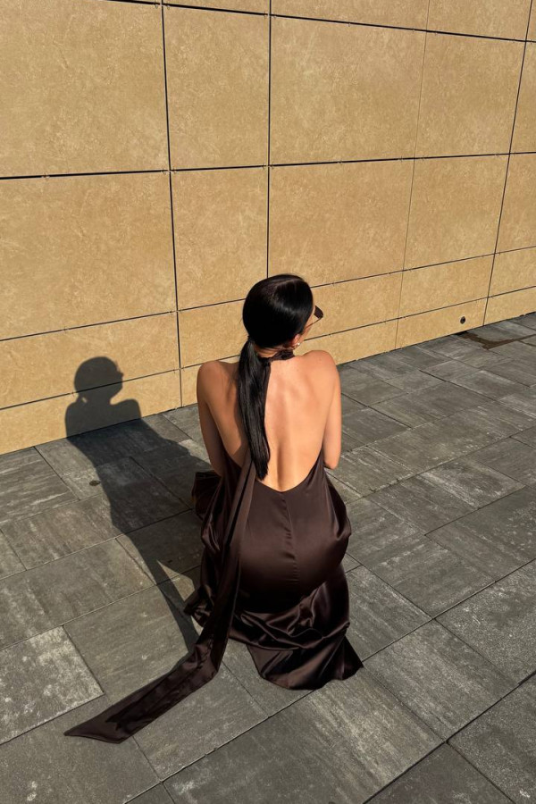 Ніжна сукня максі шоколадна