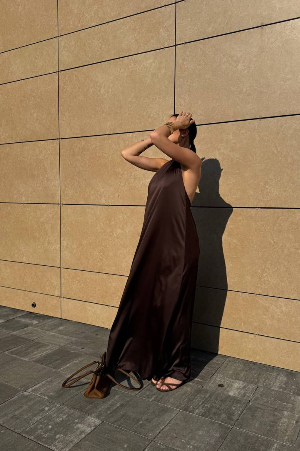 Ніжна сукня максі шоколадна