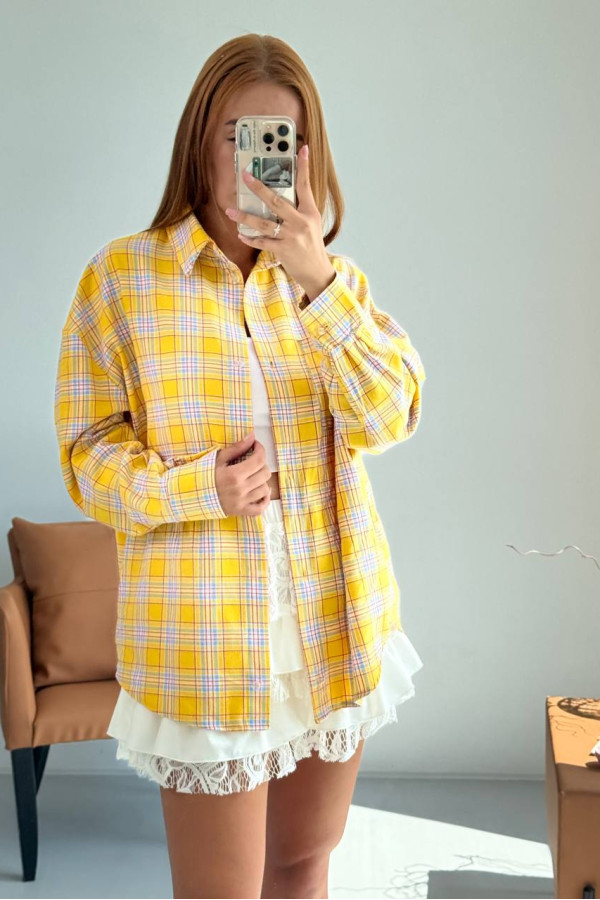 Сорочка фланелева оверсайз жовта