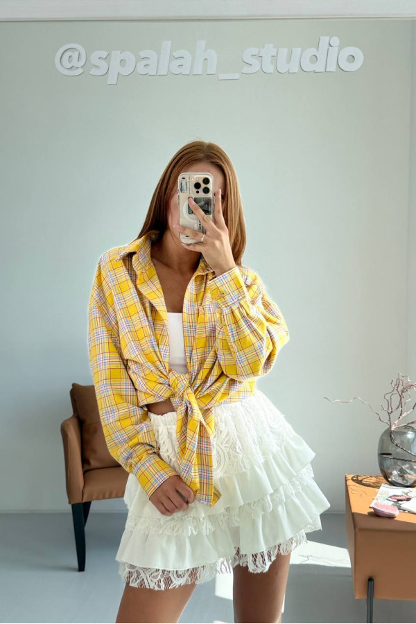 Сорочка фланелева оверсайз жовта