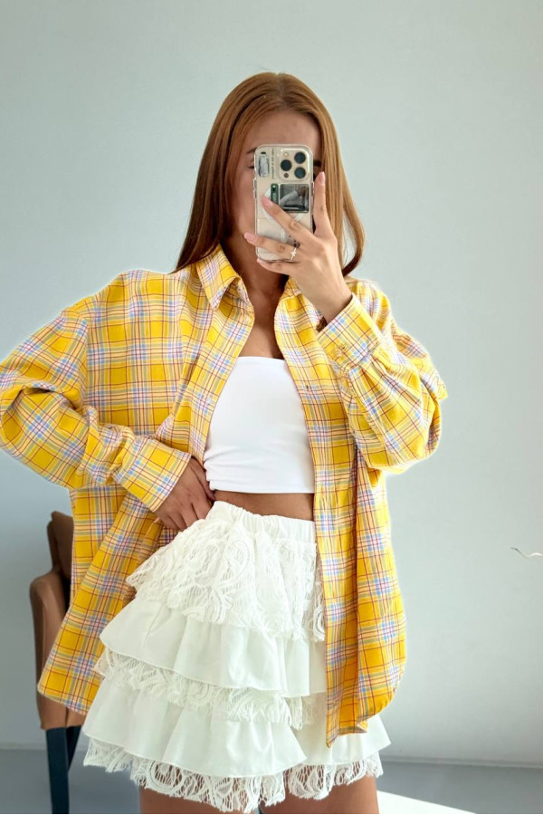 Сорочка фланелева оверсайз жовта