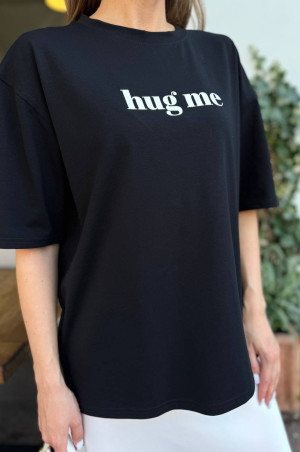 Футболка  Hug me  чорна