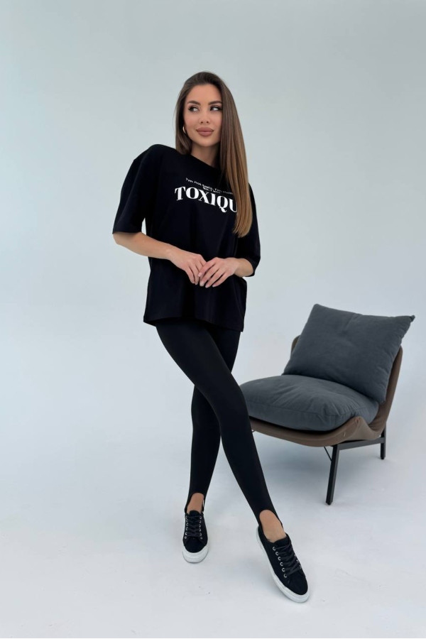 Лосини зі штрипками гладкі чорні