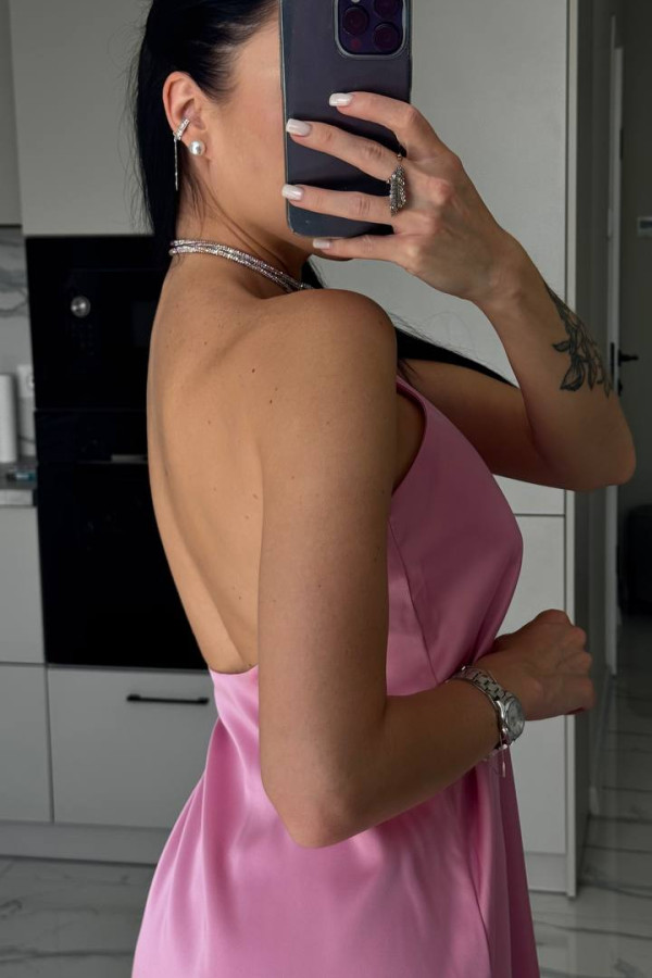 Шовкова міні сукня рожева