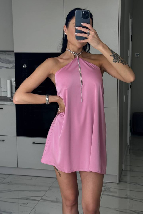 Шовкова міні сукня рожева