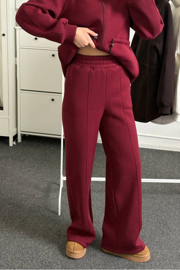 Костюм теплый на флисе бордовый