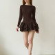 Сукня комбінезон в стилі бренду шоколадного кольору
