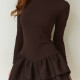 Сукня комбінезон в стилі бренду шоколадного кольору