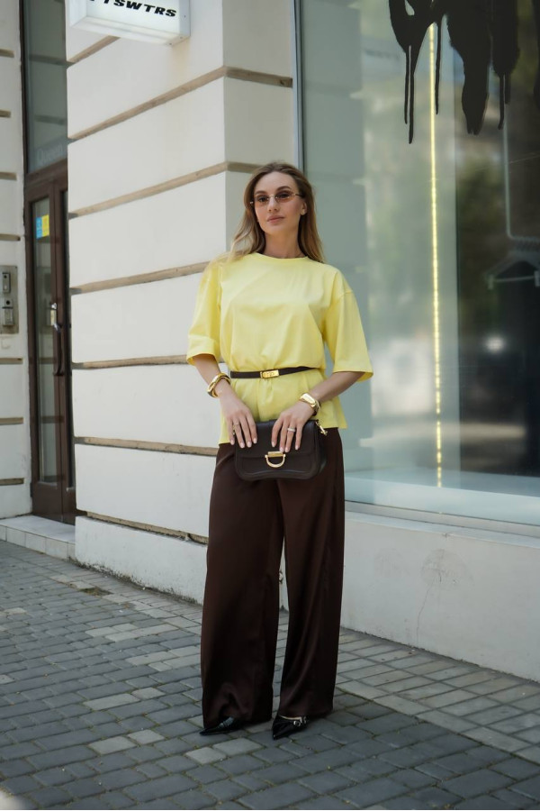 Штани сатинові шоколадні 