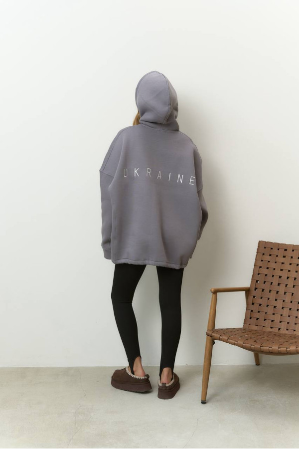 Худі Україна графіове з білим надписом Unisex's