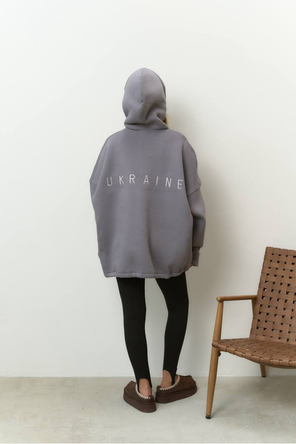 Худі Україна графіове з білим надписом Unisex's