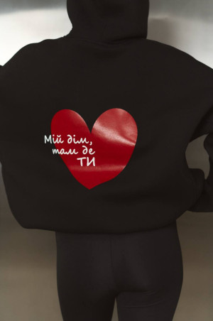 Худі Україна чорне Unisex's Серце