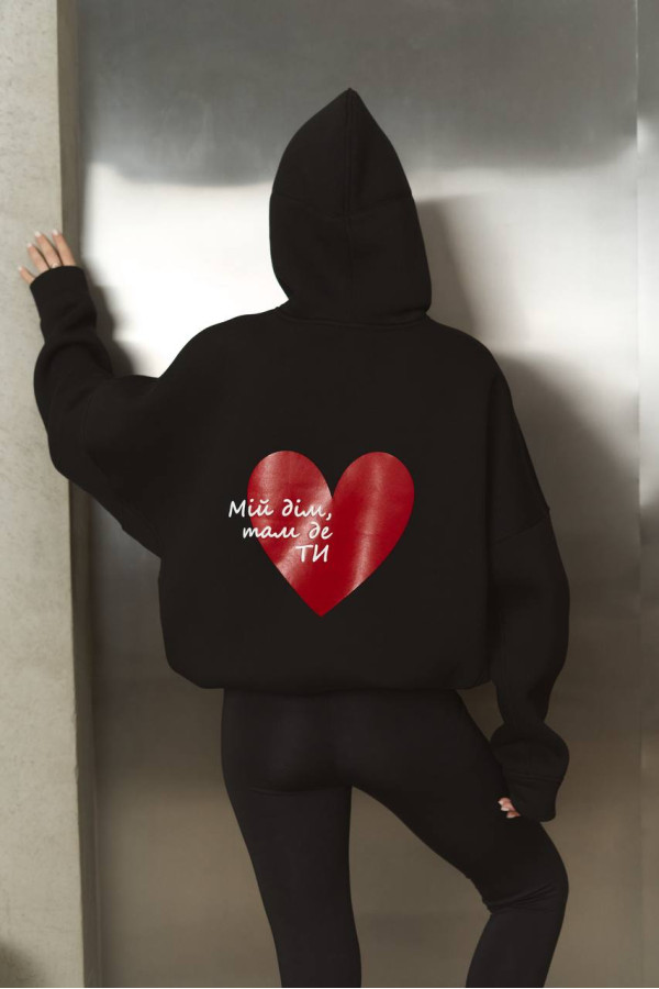 Худі Україна чорне Unisex's Серце