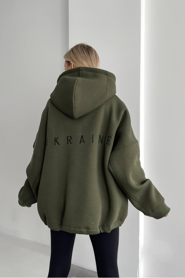 Худі Україна хакі з чорним надписом Unisex's