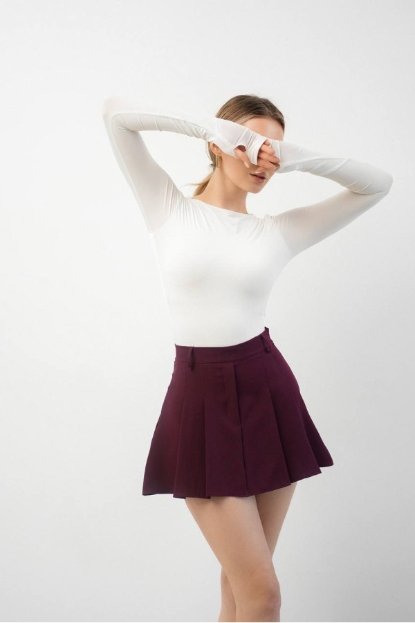 Спідниця-шорти бордо