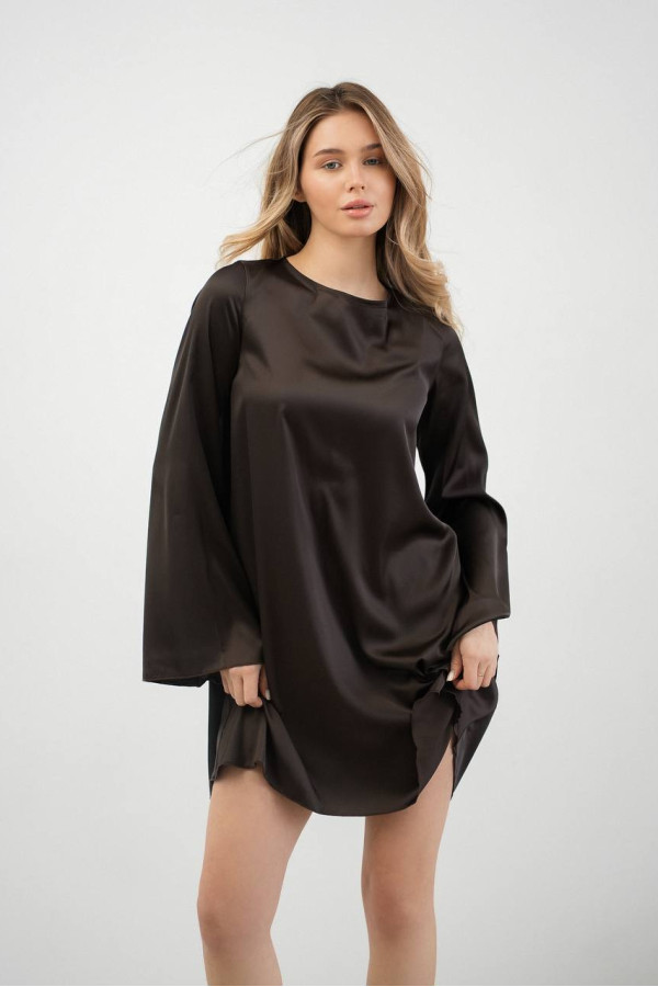 Шовкова сукня кольору шоколад
