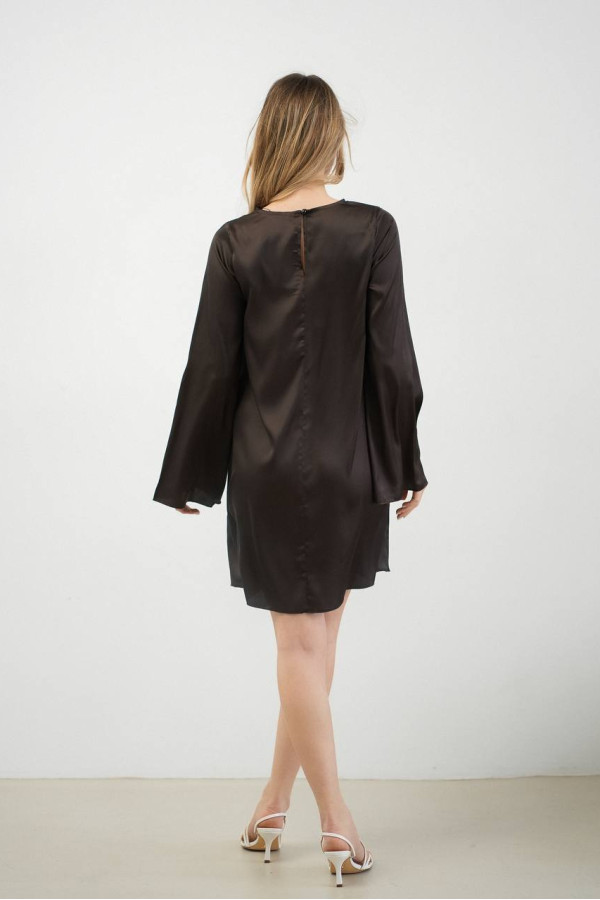 Шовкова сукня кольору шоколад