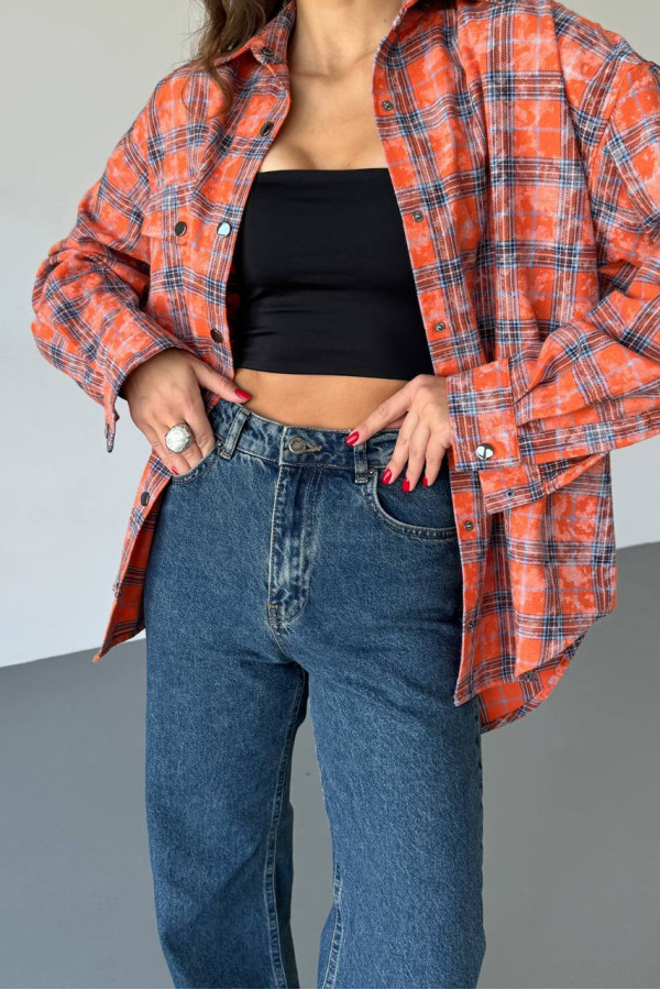 Сорочка фланелева оверсайз помаранчева 