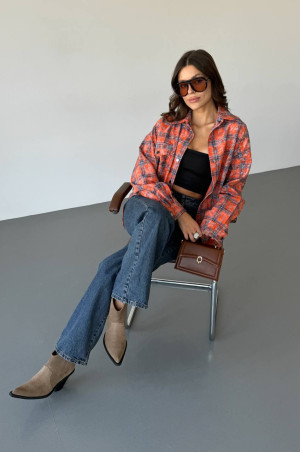 Сорочка фланелева оверсайз помаранчева 