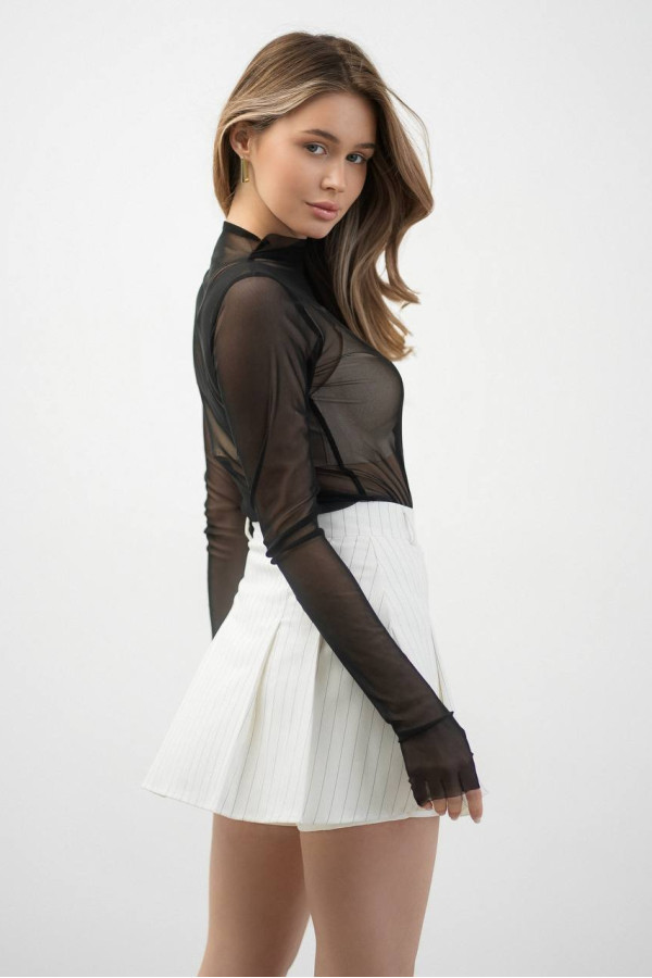 Спідниця-шорти молочна в смужку 