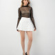 Спідниця-шорти молочна в смужку 