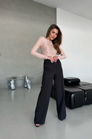 Боді гіпюрове персикове 