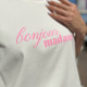 Футболка біла Bonjure Madame  з рожевим надписом 