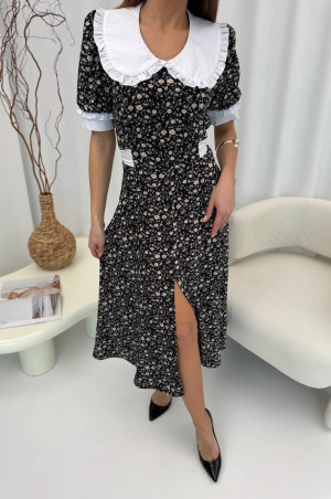 Легка чорна сукня в квітковий принт 