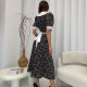 Легка чорна сукня в квітковий принт 