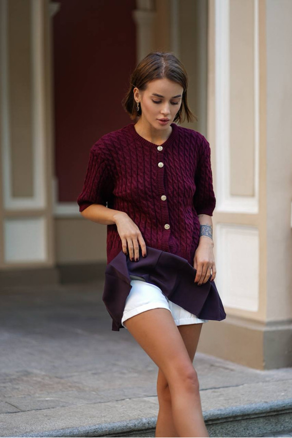 Кардиган в стилі H&M бордо